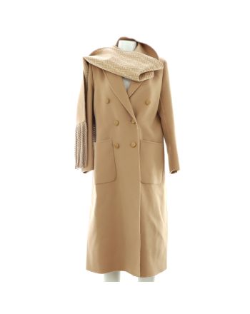 Women's Collared Wrap Coat Wool Blend