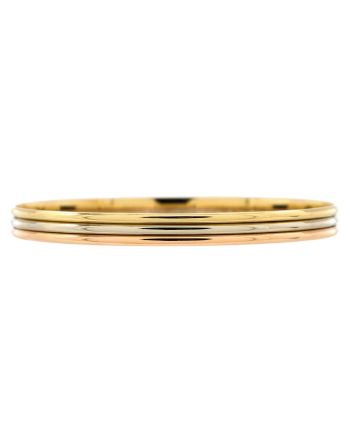 Trinity Bangle Bracelet 18K Tricolor Gold