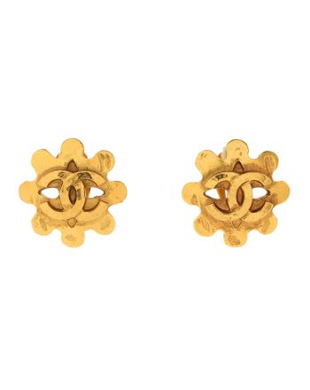 Vintage Flower Clip-On Earrings Metal