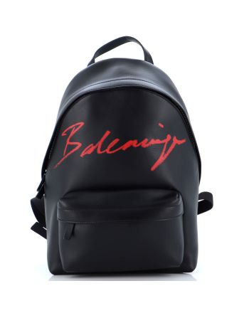 Everyday Script Logo Backpack Leather