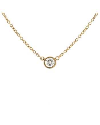 Elsa Peretti Diamonds By The Yard Pendant Necklace 18K Yellow Gold and Diamond 0.14CT