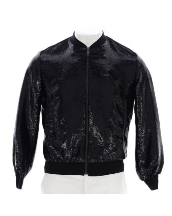 Men's Zip Up Bomber Jacket Sequins