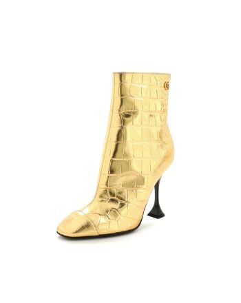 Women's Egyptian Ankle Boots Crocodile Embossed Leather