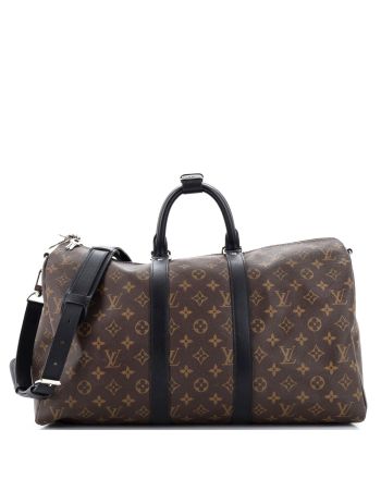 Keepall Bandouliere Bag Macassar Monogram Canvas 45