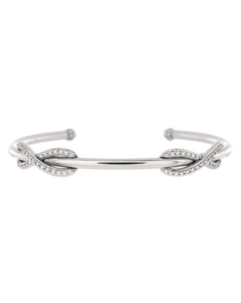 Infinity Double Cuff Bracelet 18K White Gold with Diamonds