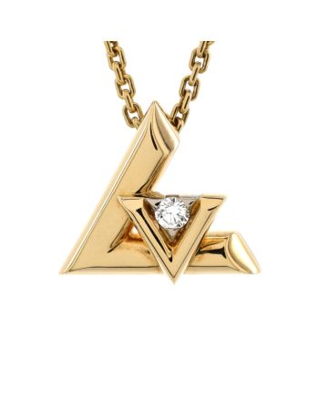 LV Volt One Pendant Necklace 18K Yellow Gold with Diamond Large