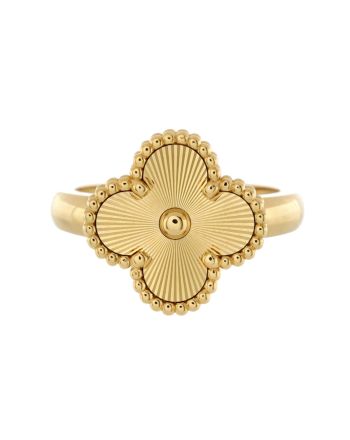 Vintage Alhambra Ring Guilloche 18K Yellow Gold