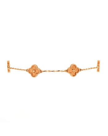 Sweet Alhambra 6 Motifs Bracelet 18K Rose Gold