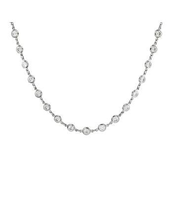 Elsa Peretti 57 Diamonds By The Yard Continuous Necklace Platinum and Diamonds 4.5mm