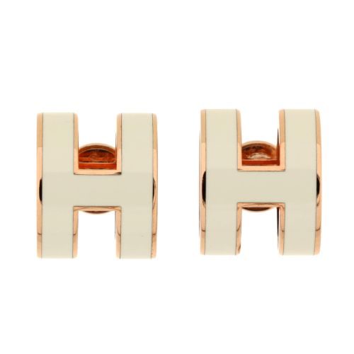 Pop H Stud Earrings Metal and Enamel Mini