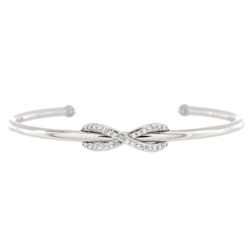 Infinity Cuff Bracelet 18K White Gold with Diamonds