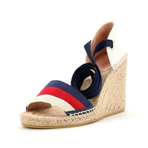 Women' Web Ankle Wrap Wedge Espadrilles Canvas