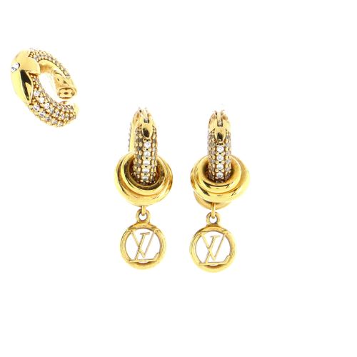 Nano Louise Earrings Metal with Crystals