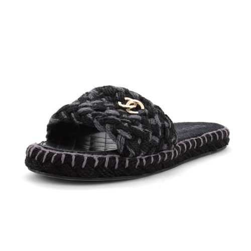 Women's CC Slide Mules Braided Fabric