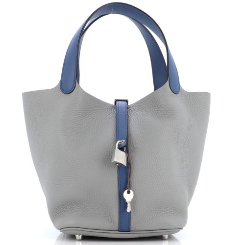 Bicolor Picotin Lock Bag Clemence with Swift MM