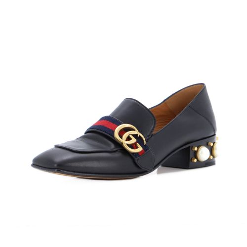 Women's GG Web Peyton Loafers Leather with Faux Pearls