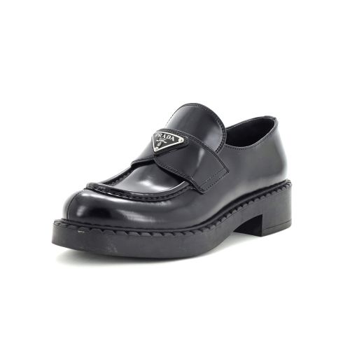 Women's Triangle Logo Loafers Spazzolato Leather