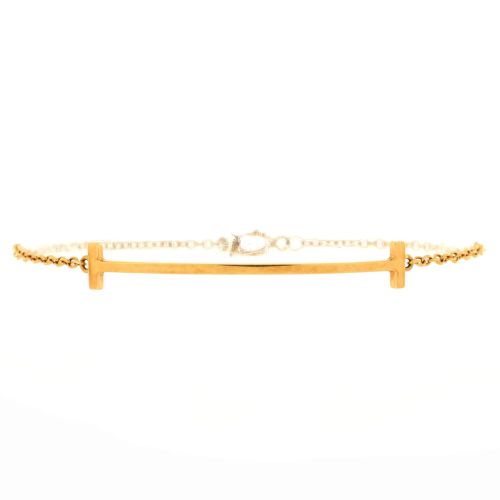 T Smile Chain Bracelet 18K Yellow Gold Medium