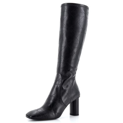 Women's D-Shadow Heeled Tall Boots Cannage Stitch Calfskin